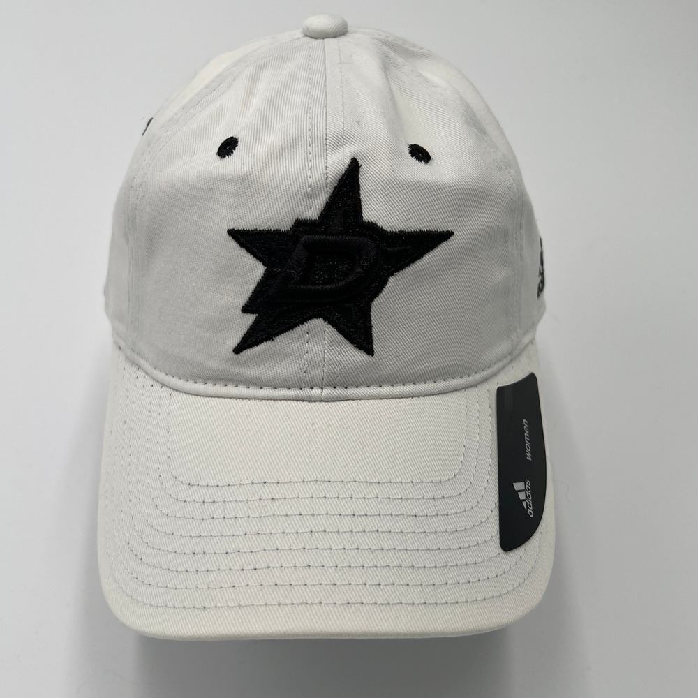 Adidas NHL Womens‎ Collection White Black Star Logo Baseball Cap One Size
